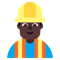 Man Construction Worker- Dark Skin Tone emoji on Microsoft